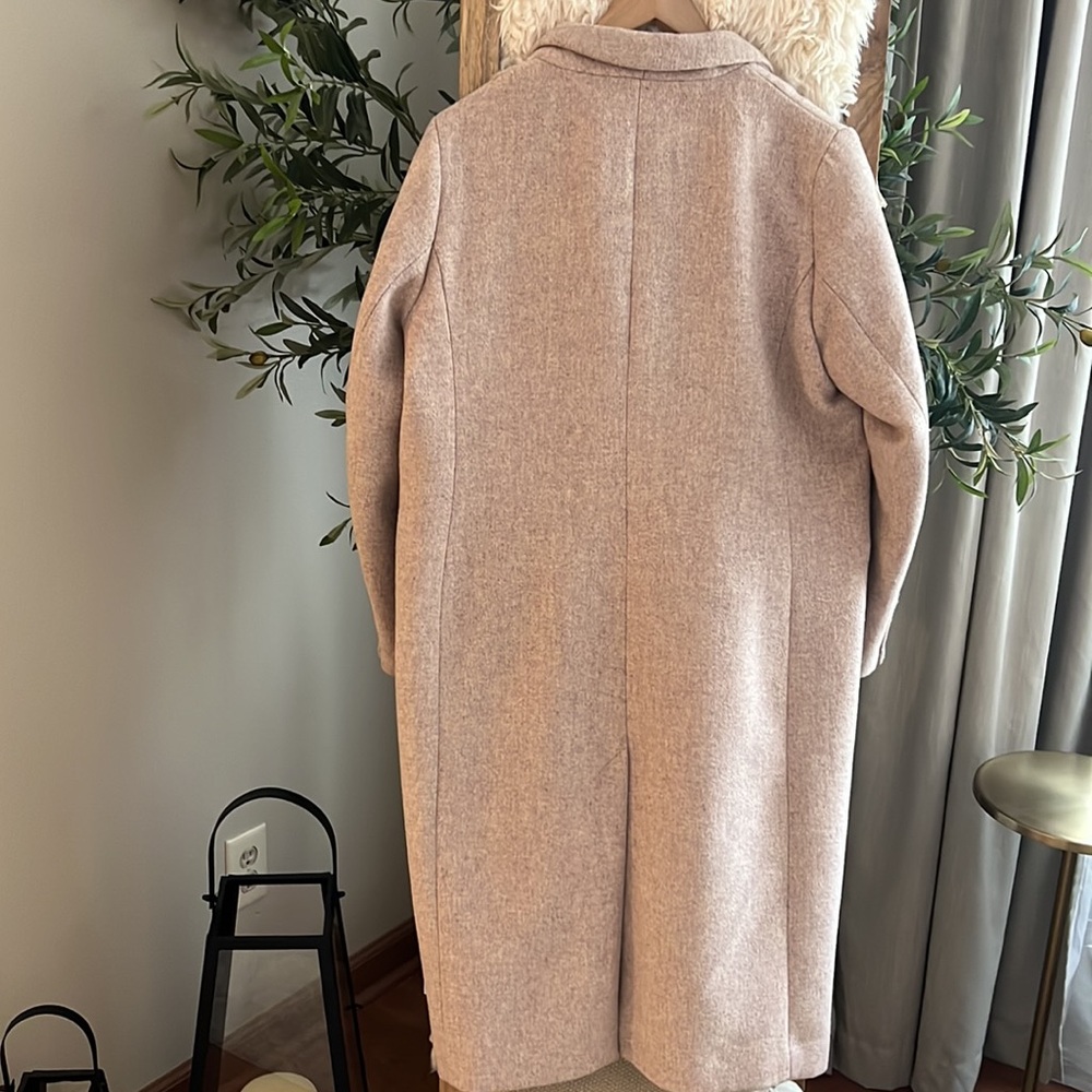 H&M Wool Blend Coat Dusty Pink Grey - Picture 5 of 14